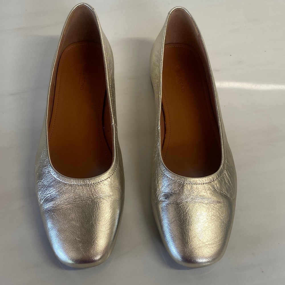 VAGABOND  Metallic Golden Leather Ballet Flats